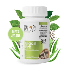 Bigan Bro veganas con chia, omega 3, alga espirulina, vitaminas, minerales y Vitamina B12