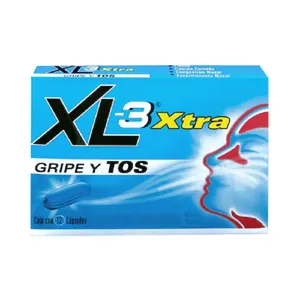 XL-3 Xtra Gripa y Tos Paracetamol 12 Cápsulas